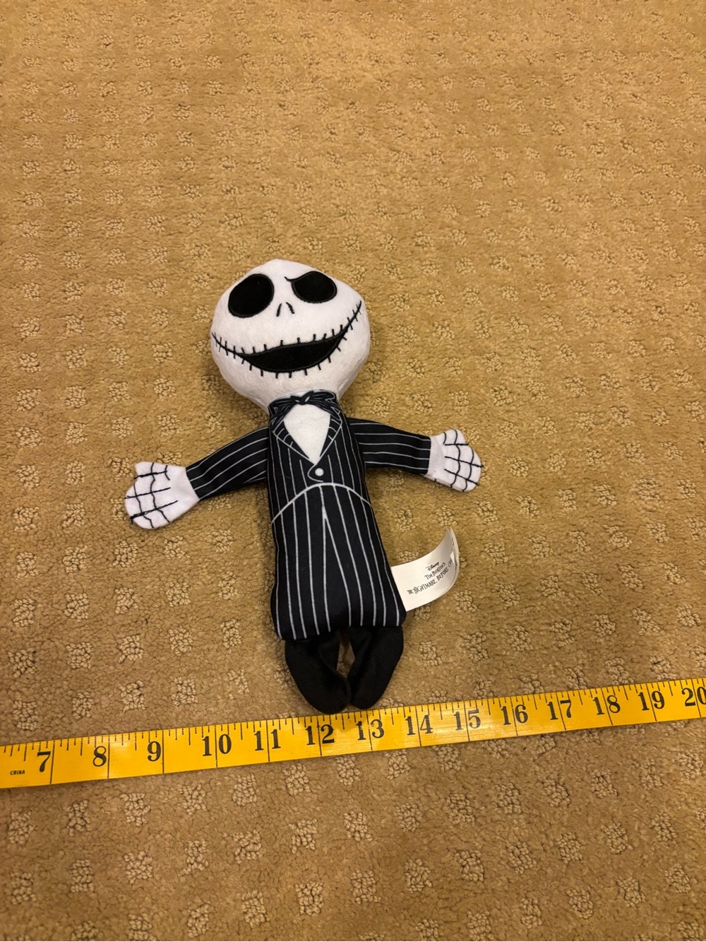 Disney Black & White Pinstripe Skeleton Plush Costume Accessory